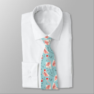 Flamingo Santas Blue Multi tie