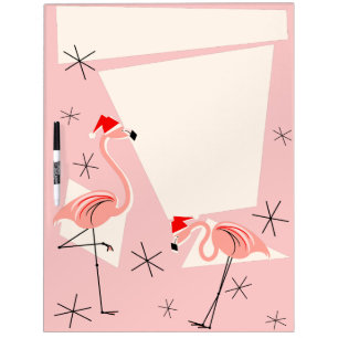 Flamingo Santas Pink dry erase board