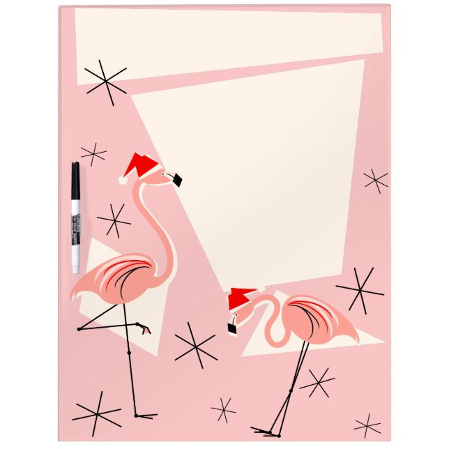 Flamingo Santas Pink dry erase board (Front)