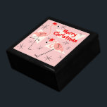 Flamingo Santas Pink Merry Christmas gift box<br><div class="desc">A lively,  quirky Christmas design with retro touch featuring pink flamingos wearing Santa hats,  cream geometric shapes,  and stars on a pink (colour change) background. A customizable design for you to personalise with your own text,  images and ideas. An original digital art image created by QuirkyChic.</div>