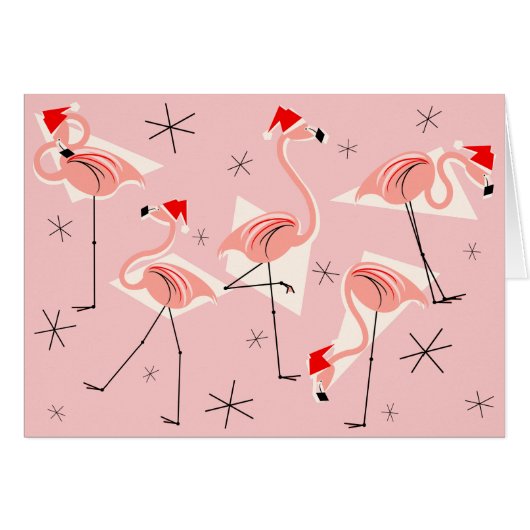 Flamingo Santas Pink Merry Christmas horizontal (Front Horizontal)