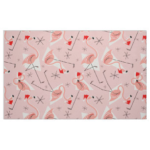 Flamingo Santas Pink Multi large pattern fabric