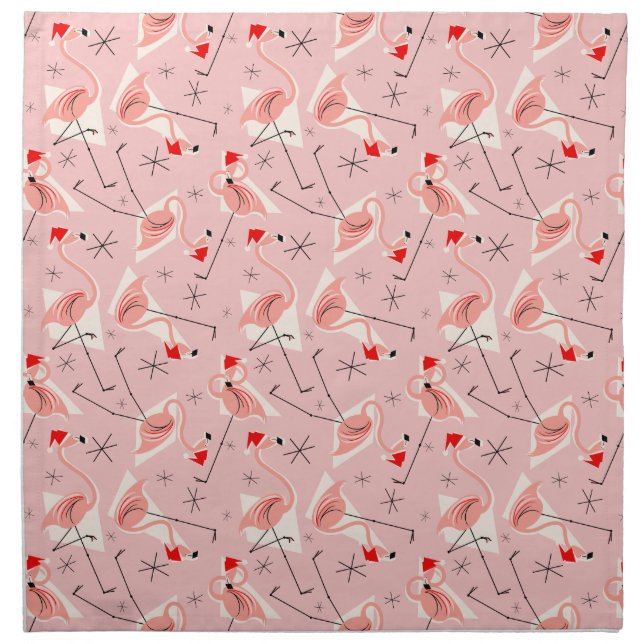 Flamingo Santas Pink Multi napkin set (Front)