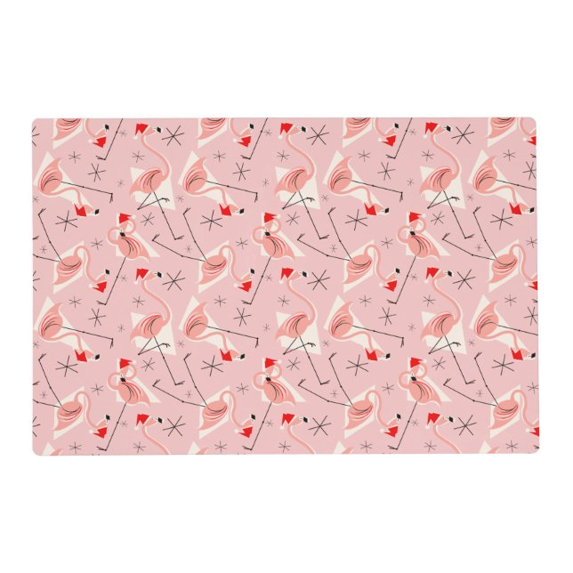 Flamingo Santas Pink Multi placemat (Front)