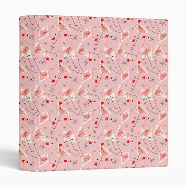 Flamingo Santas Pink Multi ring binder (Front/Spine)