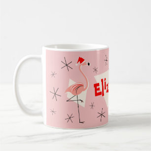 Flamingo Santas Pink Name mug