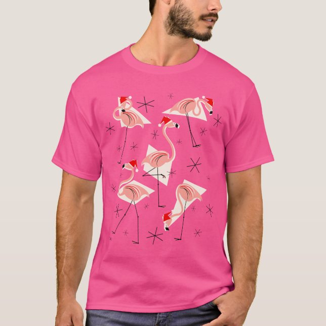 Flamingo Santas Pink t-shirt men's (Front)