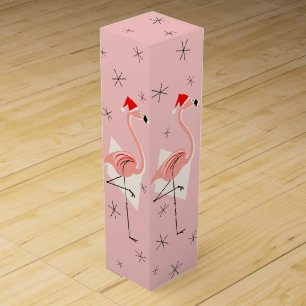 Flamingo Santas Pink wine box