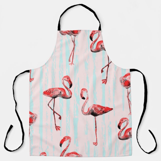 Flamingo seamless pattern apron (Front)
