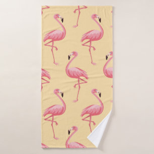 Flamingo seamless pattern background. Pink flaming Bath Towel