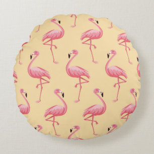 Flamingo seamless pattern background. Pink flaming Round Pillow