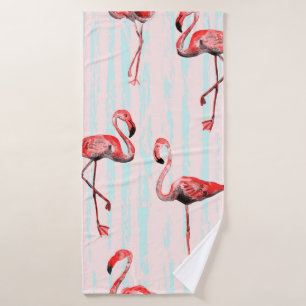 Flamingo seamless pattern bath towel