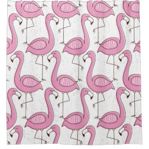 Flamingo seamless pattern, vintage exotic design shower curtain