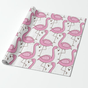 Flamingo seamless pattern, vintage exotic design wrapping paper