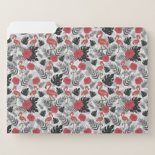 Flamingo seamless pattern with floral background file folder (Front Left)