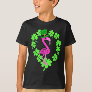Flamingo Shamrock St Patricks Day Animal T-Shirt