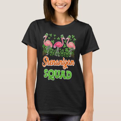 Flamingo Shenanigan Squad St Patrick's Day T-Shirt