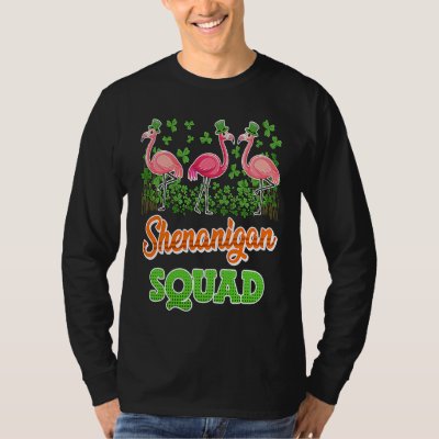 Flamingo Shenanigan Squad St Patrick's Day T-Shirt