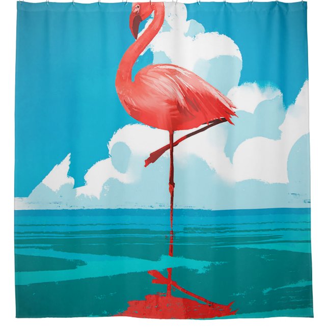 Flamingo Shower Curtain (Front)