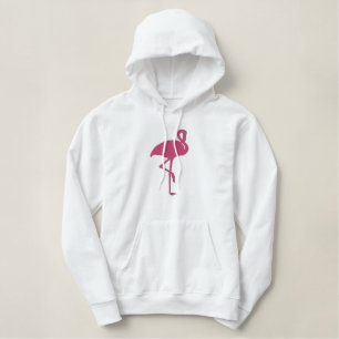 Flamingo Silhouette Embroidered Hoodie
