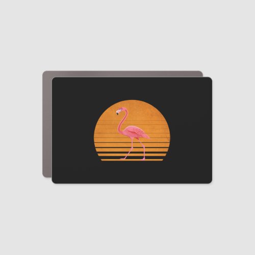 flamingo silhouette sunset shirt car magnet