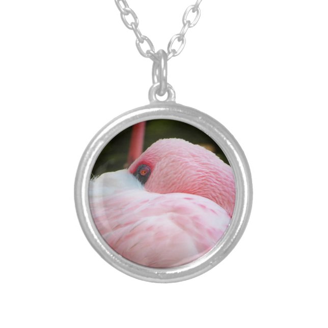 Flamingo  silver plated necklace (Front)