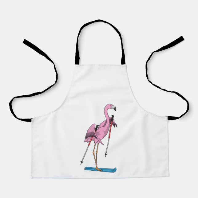 Flamingo Skier Ski Apron (Front)