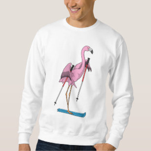 Flamingo Skier Ski Sweatshirt