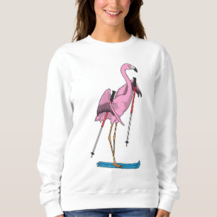 Flamingo Skier Ski Sweatshirt