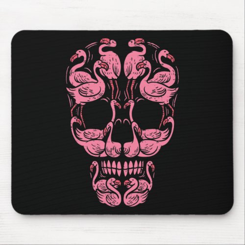 Flamingo Skull Breast Cancer Awareness Halloween W Mouse Pad