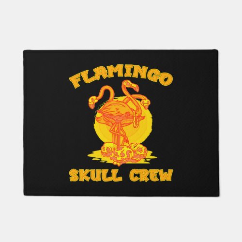 Flamingo Skull Halloween bones bird Doormat