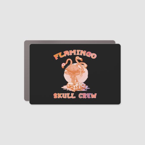 Flamingo Skull Halloween bones bones     Car Magnet