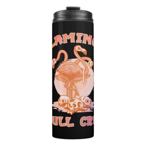 Flamingo Skull Halloween bones bones     Thermal Tumbler