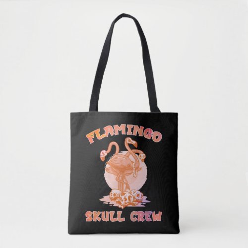 Flamingo Skull Halloween bones bones     Tote Bag