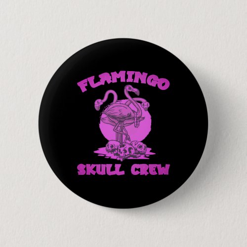 Flamingo Skull Halloween bones halloween Button