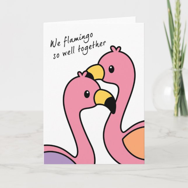Flamingo So Well Anniversary/Love Card (Front)