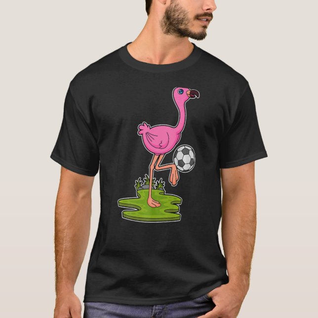 Flamingo Soccer Soccer player Sports   T-Shirt (Front)
