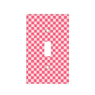 Flamingo sorbet checkerboard pattern light switch cover
