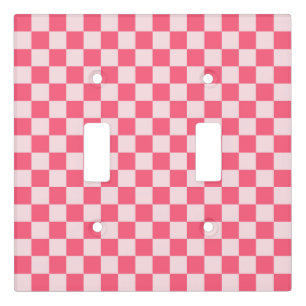 Flamingo sorbet checkerboard pattern light switch cover