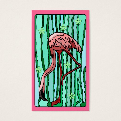 Flamingo Spanish Moss Travel Souvenir Gift Tags Business Card Template