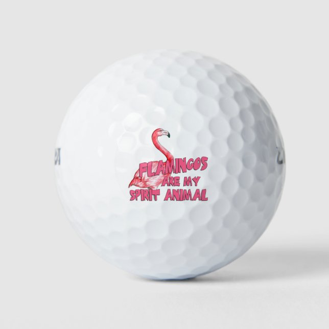 Flamingo Spirit Animal Golf Balls (Front)