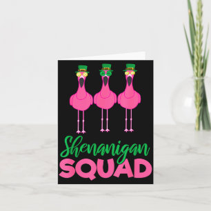Flamingo Squad Funny Lucky St Patricks Day 2020 Te Card