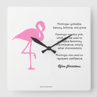 Flamingo Square Wall Clock