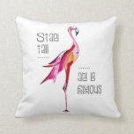 Flamingo Stand Tall Be Fabulous Funny Saying Gift Throw Pillow