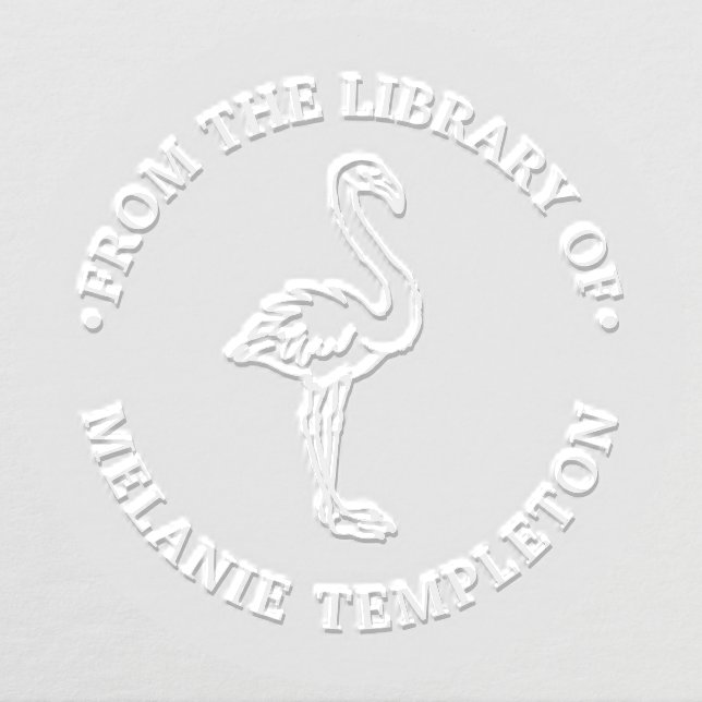 Flamingo Standing “From the library of” Name Monog Embosser (Design)