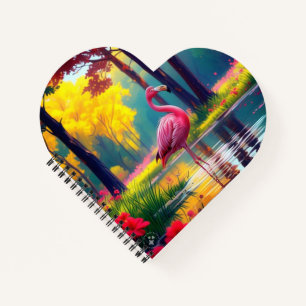 Flamingo Standing in The Lake-36547 Notebook