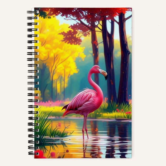 Flamingo Standing in The Lake-36547 Notebook (Front)