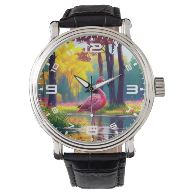 Flamingo Standing in The Lake-36547 Watch (Front)