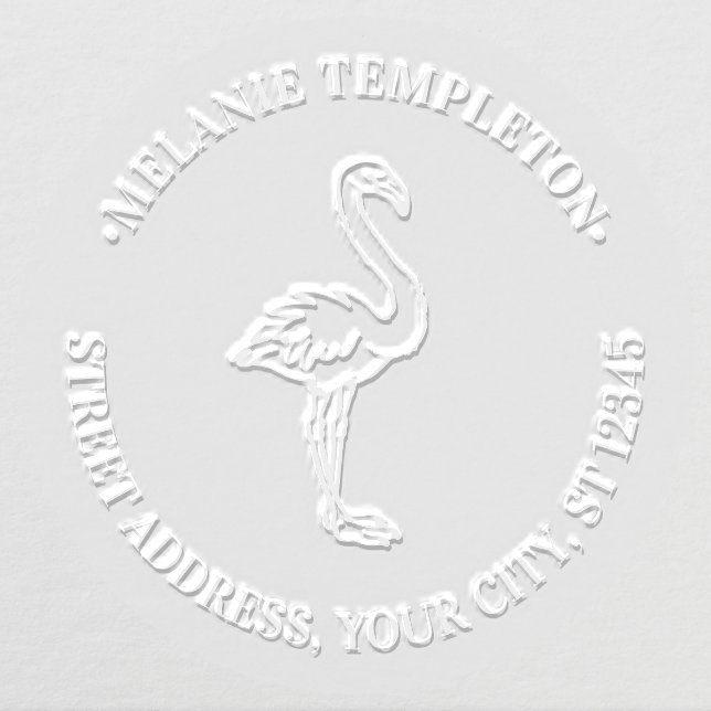 Flamingo Standing Name Return Address Embosser (Design)