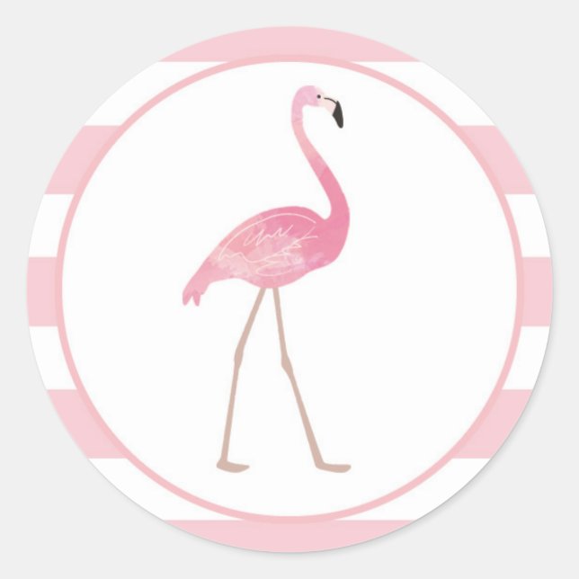 Flamingo Sticker Pink Stripes (Front)